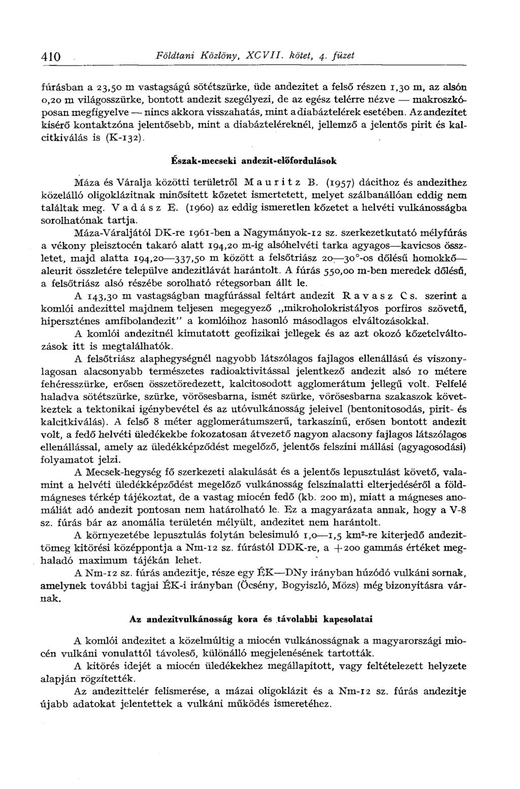 410 Földtani Közlöny, XCVII. kötet, 4.