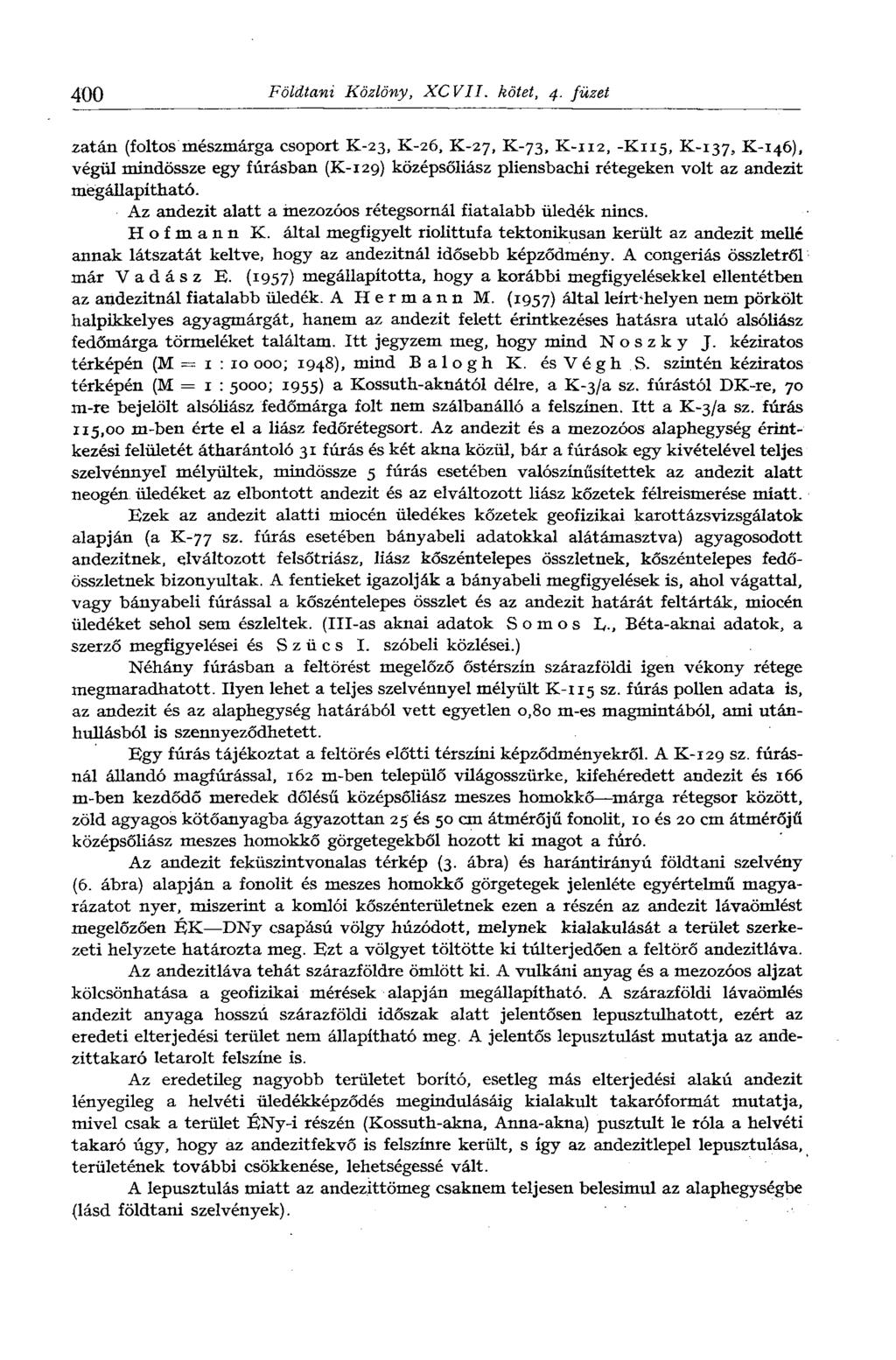 400 Földtani Közlöny, XCVII. kötet, 4.