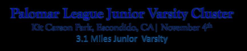 Girls Results Boys Results 3.1 Miles Palomar Junior Varsity 3.