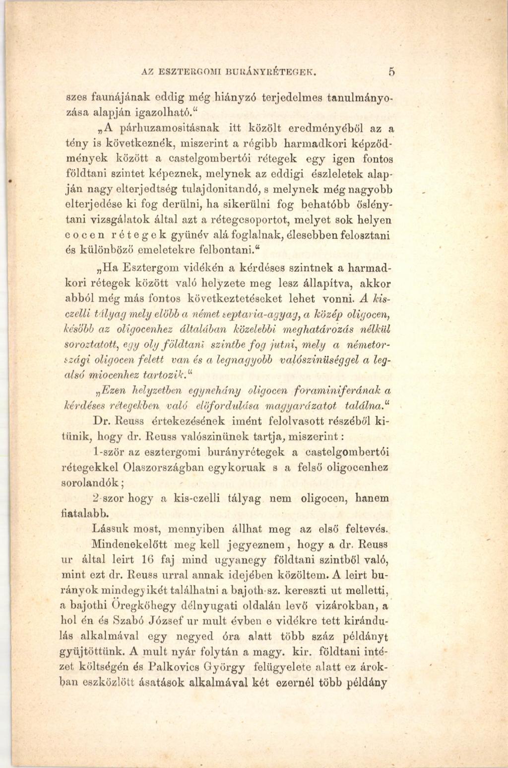 AZ ESZTERGOMI IÍUIíÁNYRÉTEGEK.