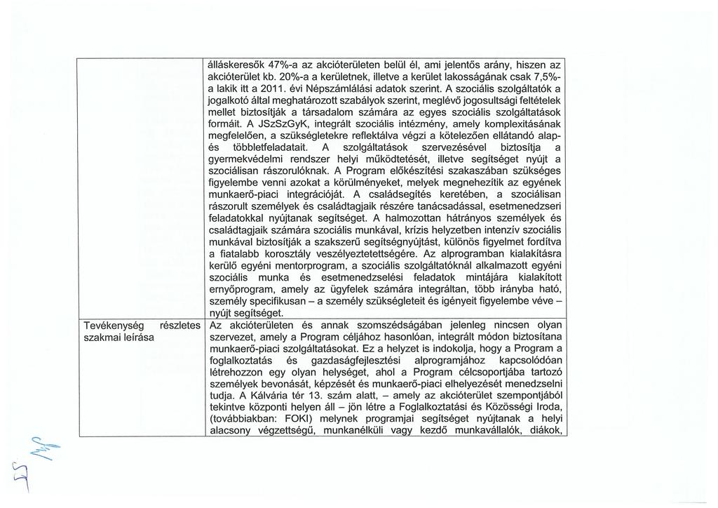 szakmai leírása álláskeresők 47%-a az akcióterületen belül él, ami jelentős arány, hiszen az akcióterület kb. 20%-a a kerületnek, illetve a kerület lakosságának csak 7,5%- a lakik itt a 2011.