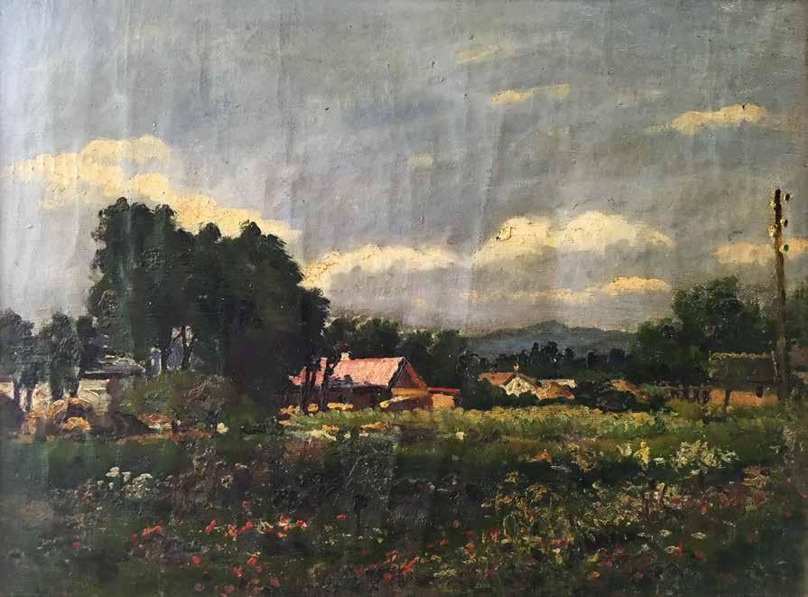 napsütésben 38x49 cm Olaj, vászon Kikiáltási ár: 38.