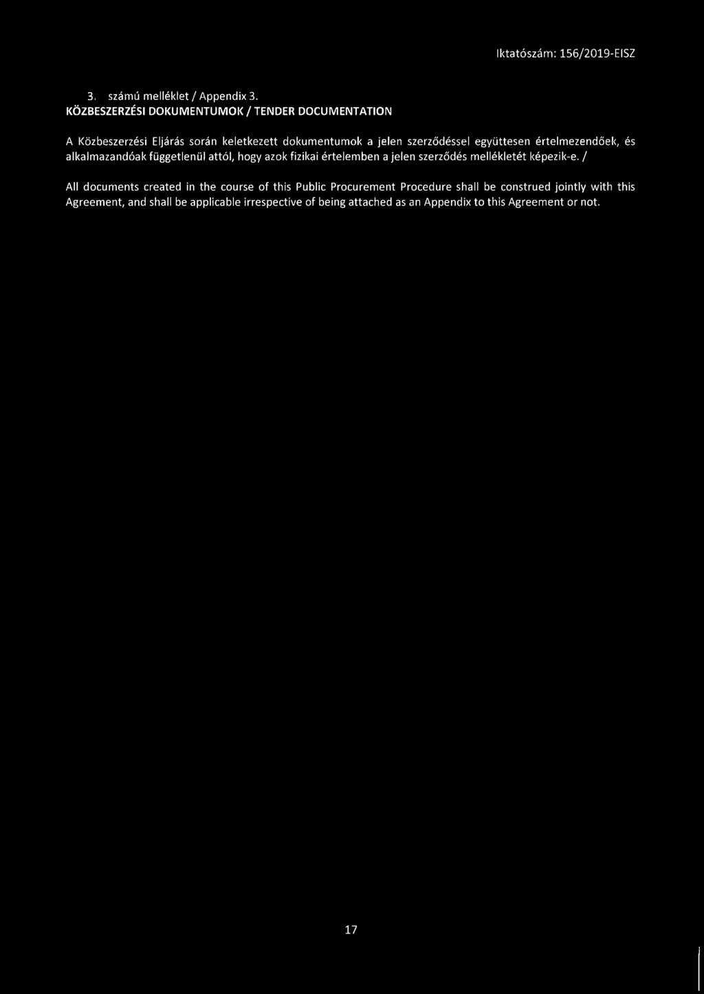 3. számú melléklet / Appendix 3.