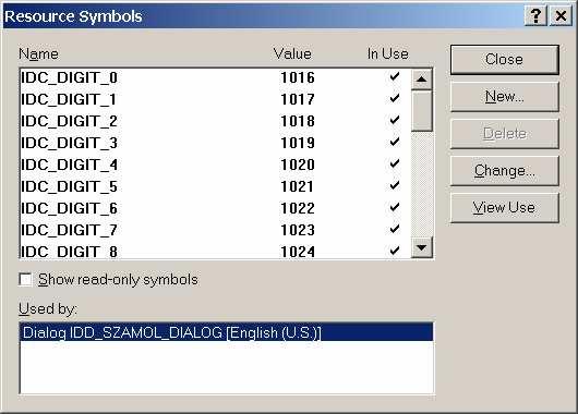 Ellen rizzük, hogy a számjegyek ID-je szorosan növekv sorrendben van-e. View/Resource Symbols... A számjegyeket CSOPORTOSAN szeretnénk kezelni. Ha szükséges, módosítsuk.