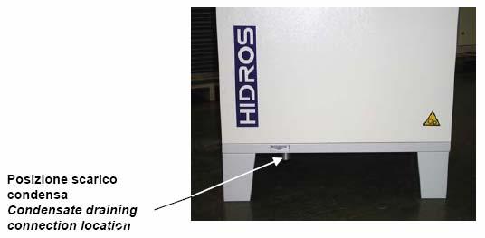 3.5 CONDENSATE DRAINING CONNECTION Condensate draining should be done with a rubber pipe fixed into the condensate draining connection located on the suction side of the unit.