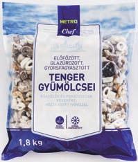 Hekk fi lé 190-200 g (25% glazing) Tilápia fi lé 140-200 g (30% glazing) Vörös sügér fi lé 180-200 g (20% glazing) Nílusi sügér fi lé 300-500 g Ördöghal fi lé 200-400 g (20% glazing) Fekete tőkehal