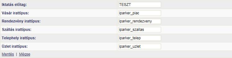 1.1.3 Iparker szakrendszeri beállítások 1.1.3.1 Szakrendszeri beállítások Az Iparker szakrendszerben az iktatás paraméterei a program fejlécében a település nevére kattintva megjelenő [Önkormányzati profil+ részben adhatóak meg.