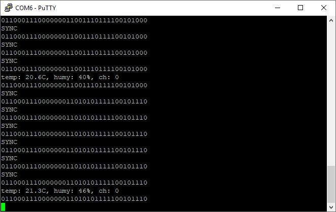 Digoo R8B protokoll feldolgozása micropython segítségével A python kódot módosítani kell az új jelhossz értékeivel A módosított programot futtatva megkapjuk a 36 bitnyi adatsort bináris