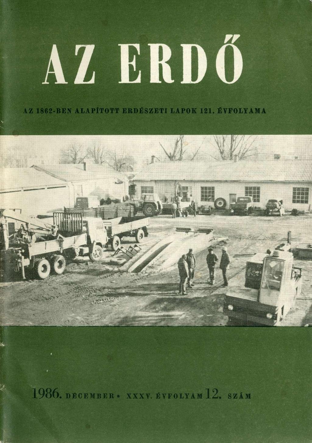 AZERDO AZ 1862-BEN ALAPÍTOTT ERDÉSZETI LAPOK 121.
