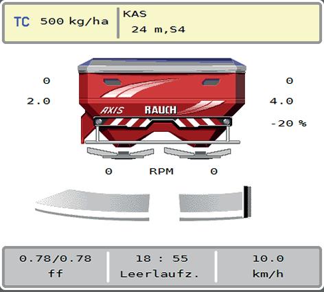 5 Szórási üzemmód AXIS EMC ISOBUS gépvezérléssel 5.