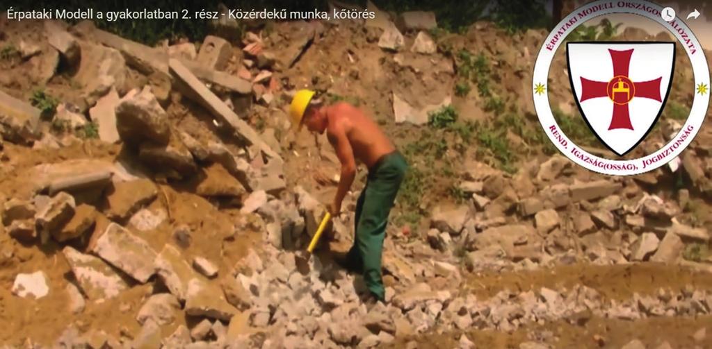 II.2. kép. A közmunka Érpatakon kőtörés. Kép forrása: erpatakimodell Youtube-csatorna II.2.1.