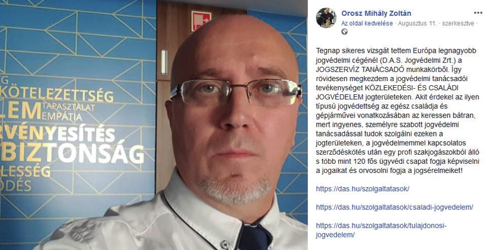 III.7. kép. Orosz jogvédelmi tanácsadó szolgáltatását hirdeti egy közösségi oldalon.