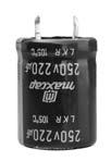 LKR,. Standard Series, Snap-In Type. 105 C, 2,000. 105 C, Load Life: 2,000Hours Item Specifications Rated Voltage Range 6.3 ~ 450 VDC Temperature Range -40 ~ +105 C (6.
