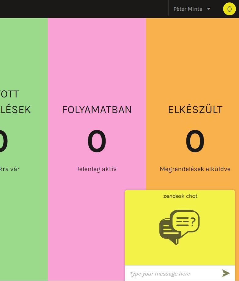 A Nyitott rendelések opció alatt találod azokat az elküldött megrendeléseket, amelyek videófeltöltésre várnak.