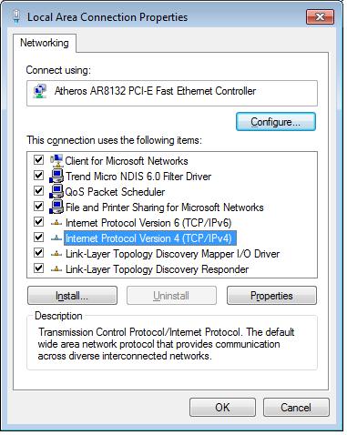 4. Jelölje ki az Internet Protocol Verzió 4 (TCP/ IP/IPv4) elemet,