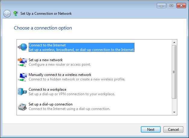 6. Térjen vissza a Network and Sharing Center (Hálózati és megosztási központ)