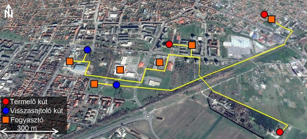 106 Osvald Máté Maróti Gergely Papp Bernadett Szanyi János Közép-Európa egyik legrégebben üzemelő geotermikus kaszkádrendszere Hódmezővásárhelyen található, mely használati melegvizet és távhőt