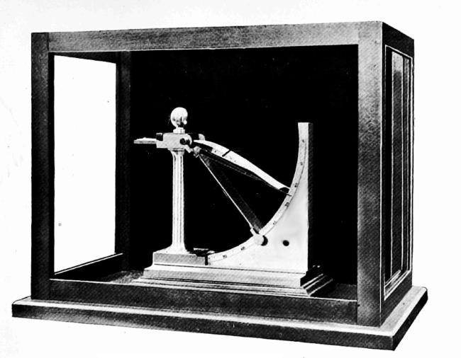 1. ábra Az eredeti Peirce-féle Flexometer [2] A fémek merevségének meghatározására alkalmazott kis lehajlások mérése, és ezen infinitezimális elmozdulások matematikai elemzése textíliák esetében nem