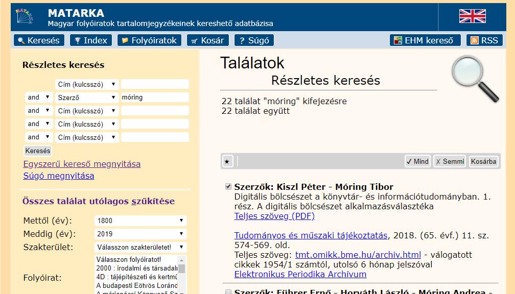 2. Importálás: Matarka Az importálás első lépése minden esetben a közlemény/ek adatait