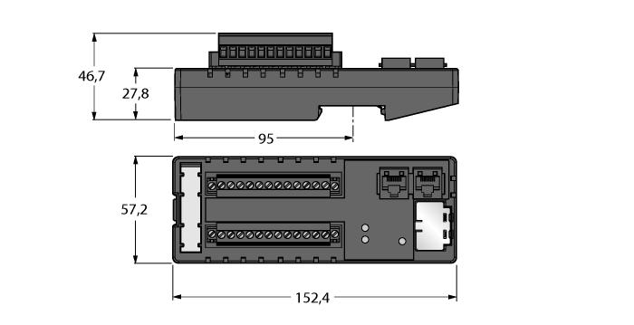 FLC/ARGEE programlanabilir EtherNet/IP slave Modbus TCP slave PROFINET slave 2 RJ45 ports for the Ethernet connection Integrated Ethernet switch 10/100 Mbps, DI / DO 24 VDC, PNP Output current: 1.