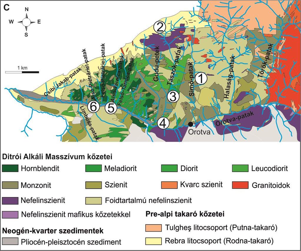 5. ábra A Ditrói Alkáli Masszívum földtani térképe (Heincz et al. 2018). Irodalomjegyzék PÁL MOLNÁR, E.