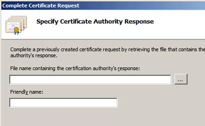 5. Kattintson az Ok gombra. 6. Előfordulhat, hogy bár ezen a szerveren generálta a tanúsítvány kérelmet, de a szerver "Cannot find the certificate request associated with this certificate file.