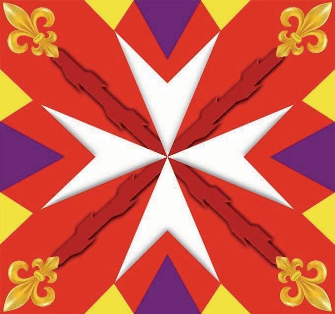 El anverso recogería símbolos del origen histórico de la bandera de la Mayordomía y del carácter militar de la misma.