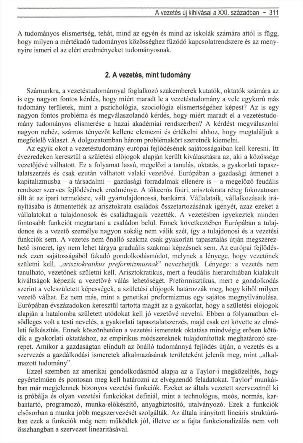 A vezetés új kihívásai a XXI.