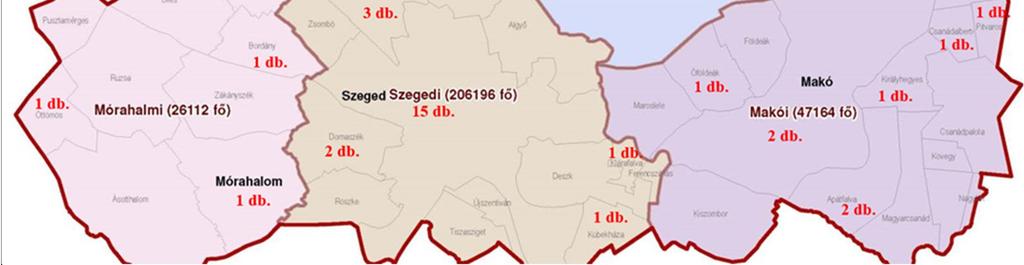 db) Szegedi Járási Hivatal: 26 db (Domaszék 2 db, Klárafalva 1 db, Kübekháza 1 db, Sándorfalva 4 db, Szeged 15 db, Szatymaz 3 db) A káresemények kialakulásához vezető jellemző (gyakori) okok: