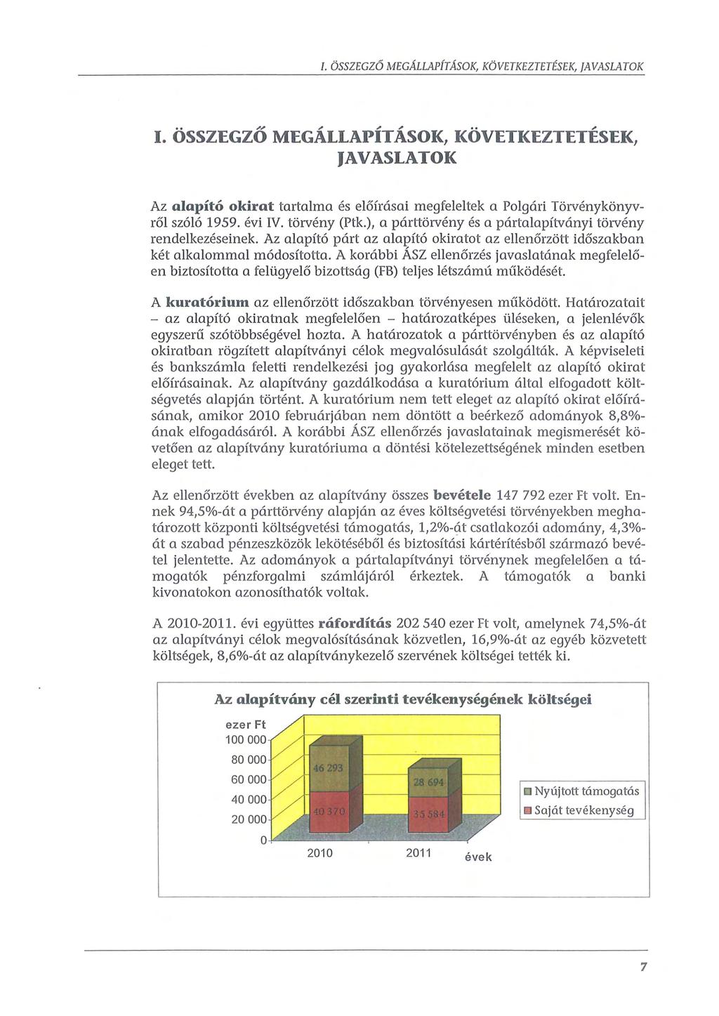 f. ÖSSZEGZŐ MEGÁLLAPÍTÁSOK, KÖVETKEZTETÉSEK, JAVASLATOK ", il' ""'.., I.