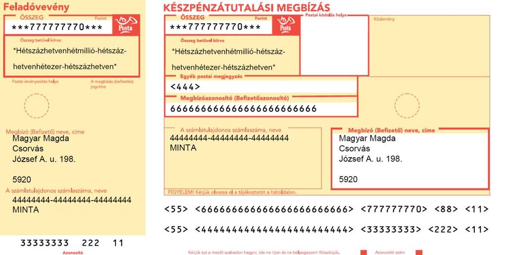 2. számú minta Gépi