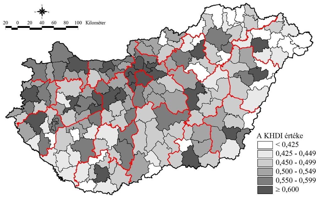 A korrigált HDI-index értéke