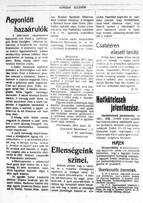 2018/1. V. évfolyam, 1. szám Délvidéki Szemle amelyben a szerzõ már a háború elõszelére figyelmeztet, de még bízik a békés megoldásban, a helyi lakosságot pedig nyugalomra inti.