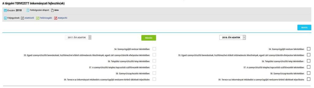 A tárgyévi TERVEZETT önkormányzati fejlesztés(ek) 2017. évi adatok 2018.