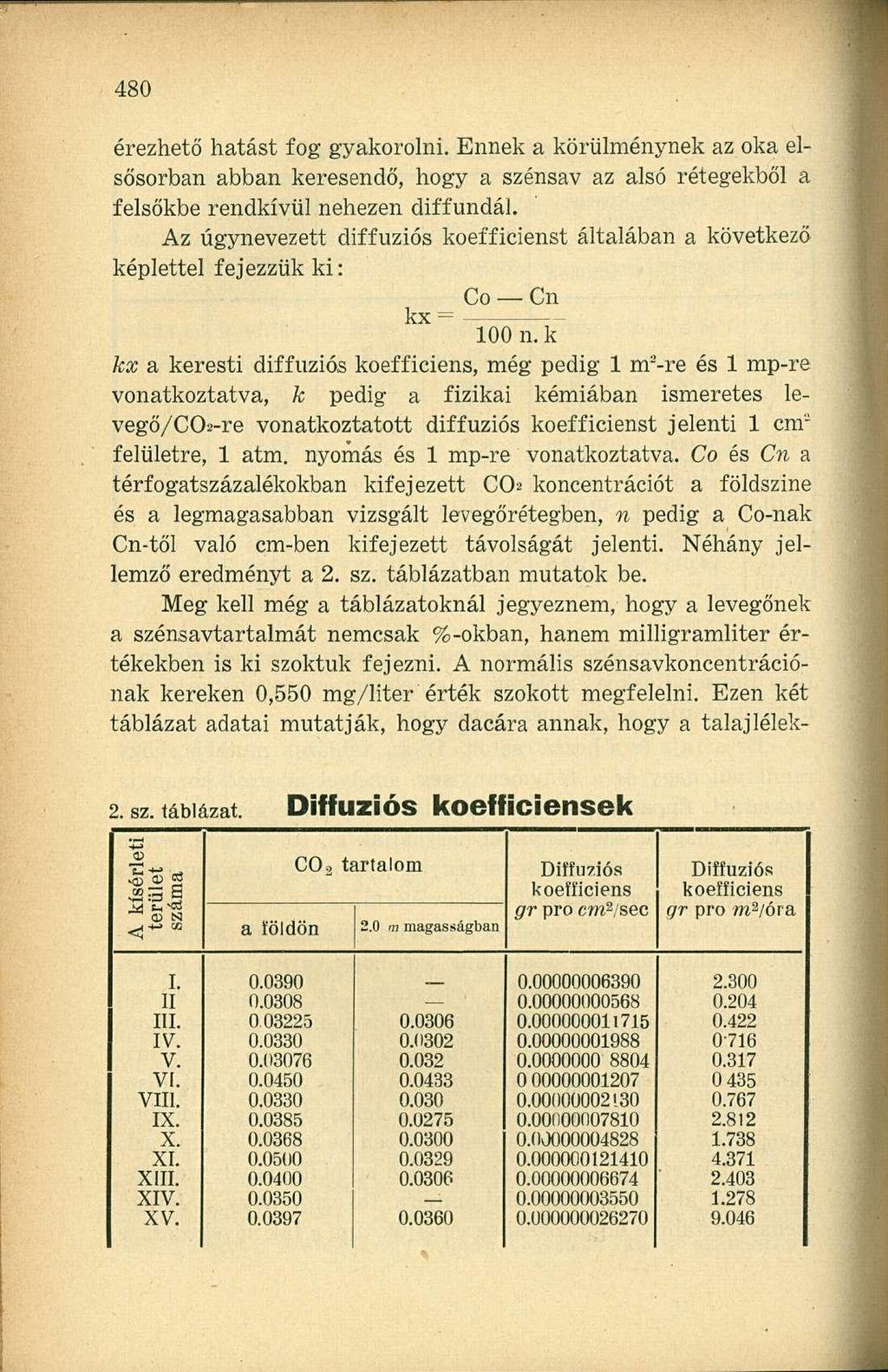 érezhető hatást fog gyakorolni. Ennek a körülménynek az oka elsősorban abban keresendő, hogy a szénsav az alsó rétegekből a felsőkbe rendkívül nehezen diffundál.