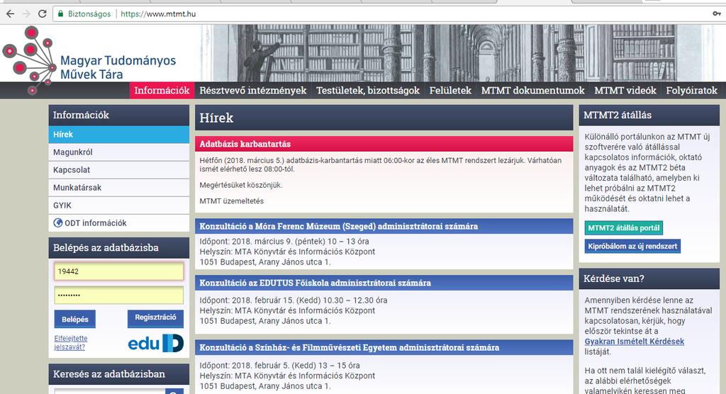 8. Belépés az MTMT-be Írjuk be a böngészőbe a www.mtmt.hu címet.