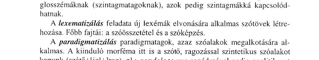 Elszórva, a nyelvi elemek leírásában azonban mégis találkozunk a prefixum megjelöléssel: a felsőfok leg- elemének és az igekötőknek a minősítésében.