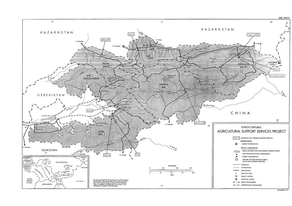 IBRD 28979 70 75 BO I... \ KAZAKHSTAN,... KAZAKHSTAN /'- \.'''',fill""- / I To Dzhombul \ \ /.-,\.I "J I /./'._.,... (/ C~Q { 0 fiii""'-' / \ I UZBEKISTAN I '"~.\. " J /' /..,/.