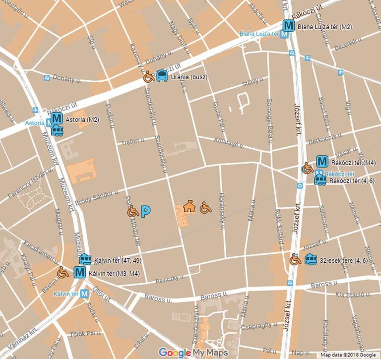 TÉRKÉP A PPKE JÁK Deák Ferenc Intézet megközelíthető az alábbi BKK járatokkal: 9 jelzésű autóbusszal, vagy 83-as jelzésű trolibusszal a Szentkirályi utcai megállóig 5, 7, 8E, 108E, 110, 112, 115,