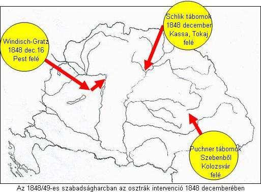 Kossuth Váhelyen Országos hadiesemények 1848-ban Az osztrák seregek 1848 decemberében az új uralkodó, a 18 éves Ferenc József parancsára három irányból támadták meg Magyarországot!