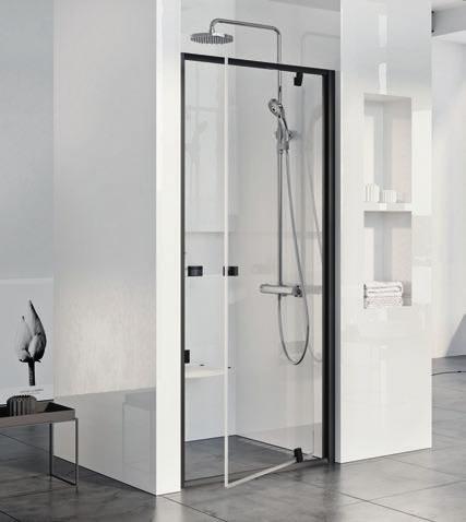 Pivot Black Zuhanyajtók PDOP1 Black - egyrészes, kifelé nyíló