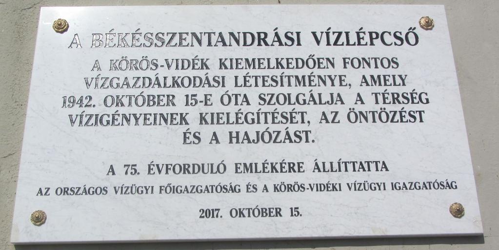 A Békésszentandrási vízlépcső idén 75 éves.