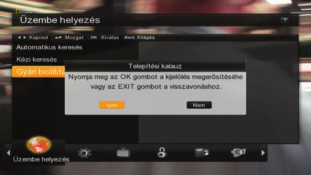 Ismét nyomja meg az OK gombot, és az automatikus keresés elindul. A keresést követően megjelennek az elérhető TV és Rádió csatornák.