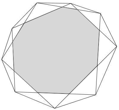 Róka Sándor, Nyíregyháza A kilencoldalú konvex sokszögben keletkező sokszögek közül válasszunk egyet. Ez a sokszög konvex és egy oldala az eredeti sokszög egy átlóján fekszik.