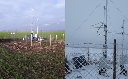 A Pettenden és Kajászón, szántóföldeken telepített eddy-kovariancia mérőállomások a vegetáció és a légkör közötti, nagyobb térléptékű (0,1 1 ha) energia és nyomanyag-áramok (így például a