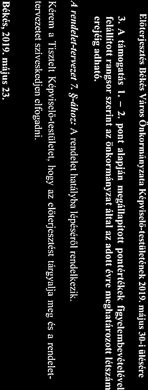 2. Előterjeszt Bék Város Önkormányzt Képviselő-testületének