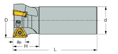 5. feladat Összesen: 8 pont Határozza meg az Ø25 mm-s szármaró (HM390 ETP D25-2-C25-10) fordulatszámát, előtolási értékét, a leválasztott anyagmennyiséget, valamint a forgácsolás