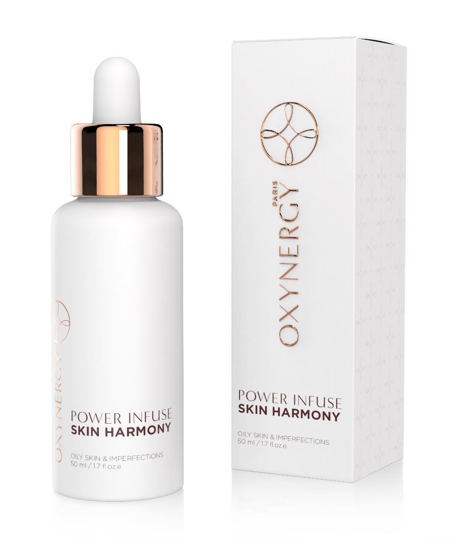 Power Infuse Skin Harmony 50 ml Szérum koncentrátum zsíros, kombinált, és tisztátalan bőrre, aktív botanikai kivonatokkal, szalicilsavval, vitaminokkal.