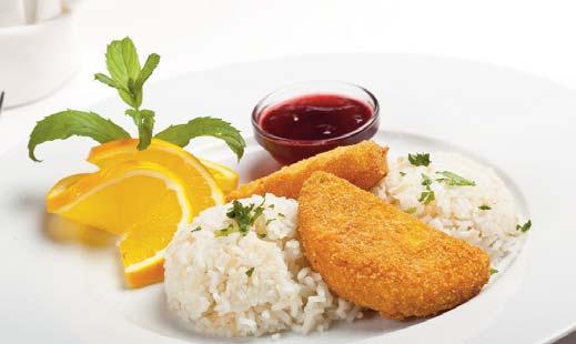 Menu 7 Breaded fried Camembert cheese Hungarian Goulash soup