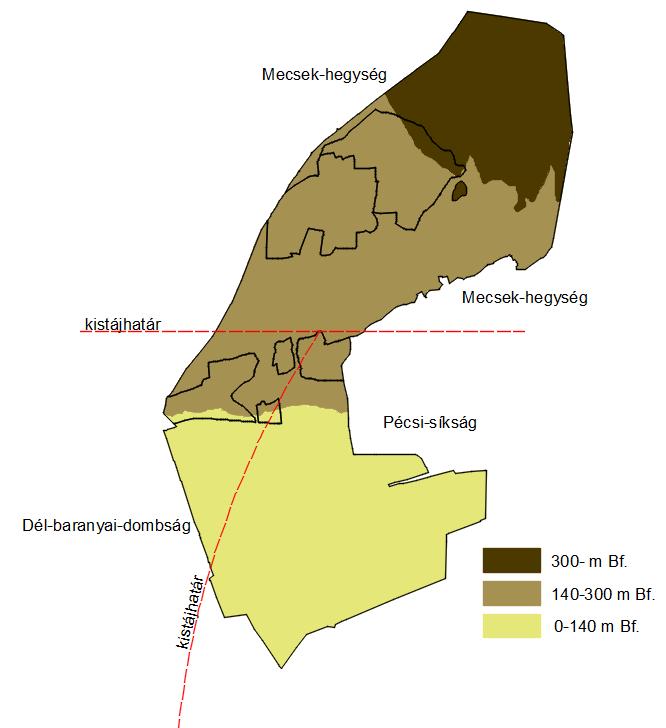 Cserkút területének domborzati viszonyai és a tájhatárok A település külterületének magassága 111 és 555 méter közötti, kitettsége jellemzően délies.